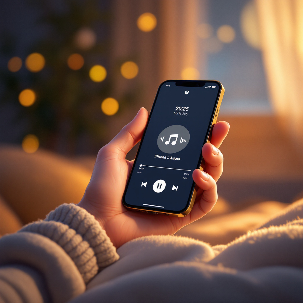 Child listening to story on smartphone